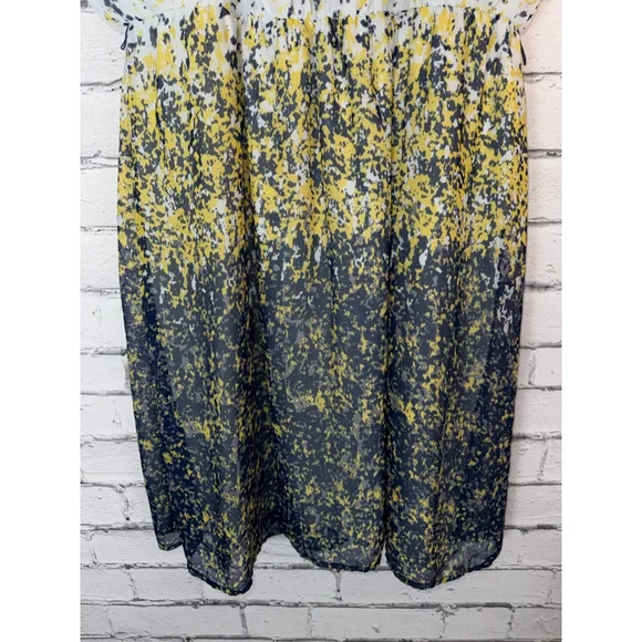 Cato Plus Size 14W White Yellow Gray Ombre Geometric Sleeveless Mid Dress - Picture 3 of 9